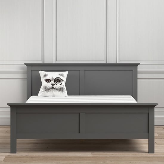 Read more about Paroya wooden king size bed in matt grey