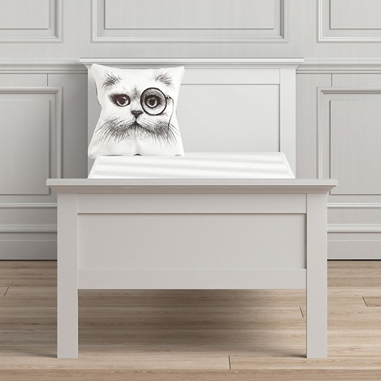 Paroya Wooden Single Bed In White thumbnail
