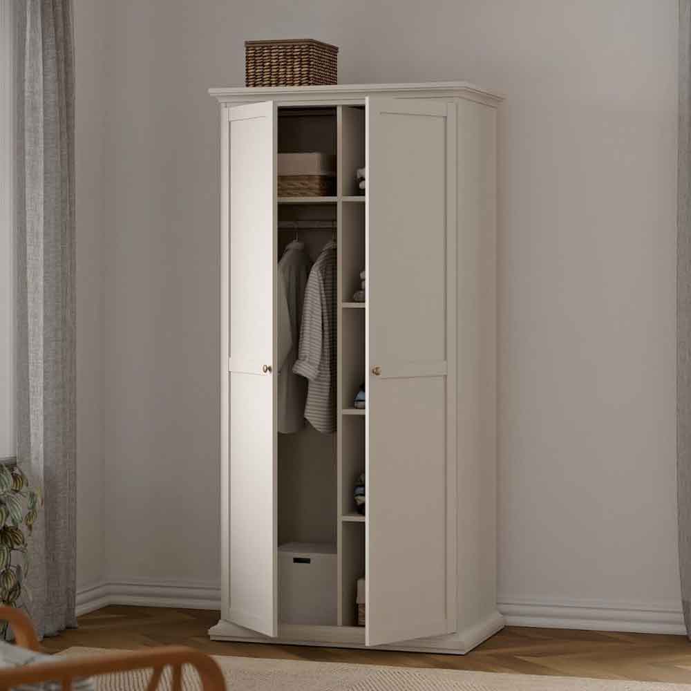 Paroya Wooden Wardrobe with 2 Doors in Cashmere