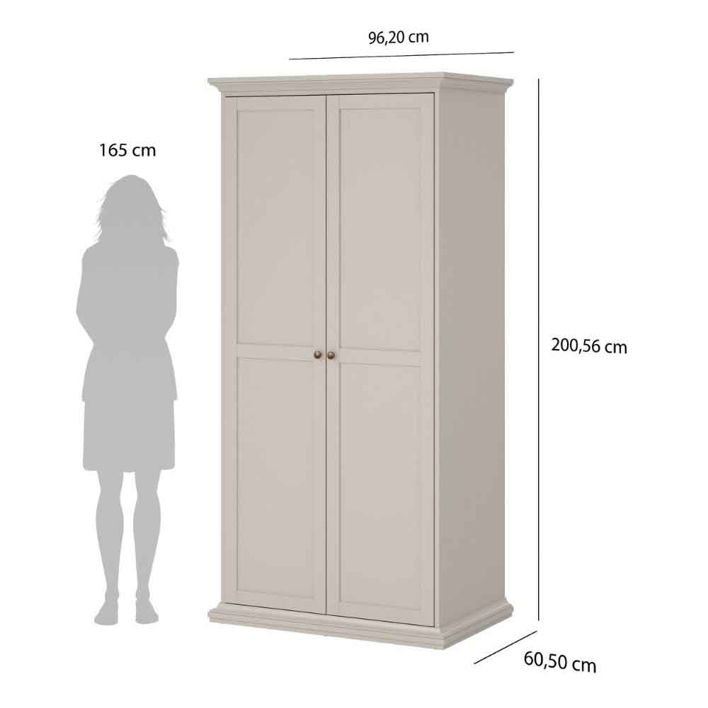 Paroya Wooden Wardrobe with 2 Doors in Cashmere