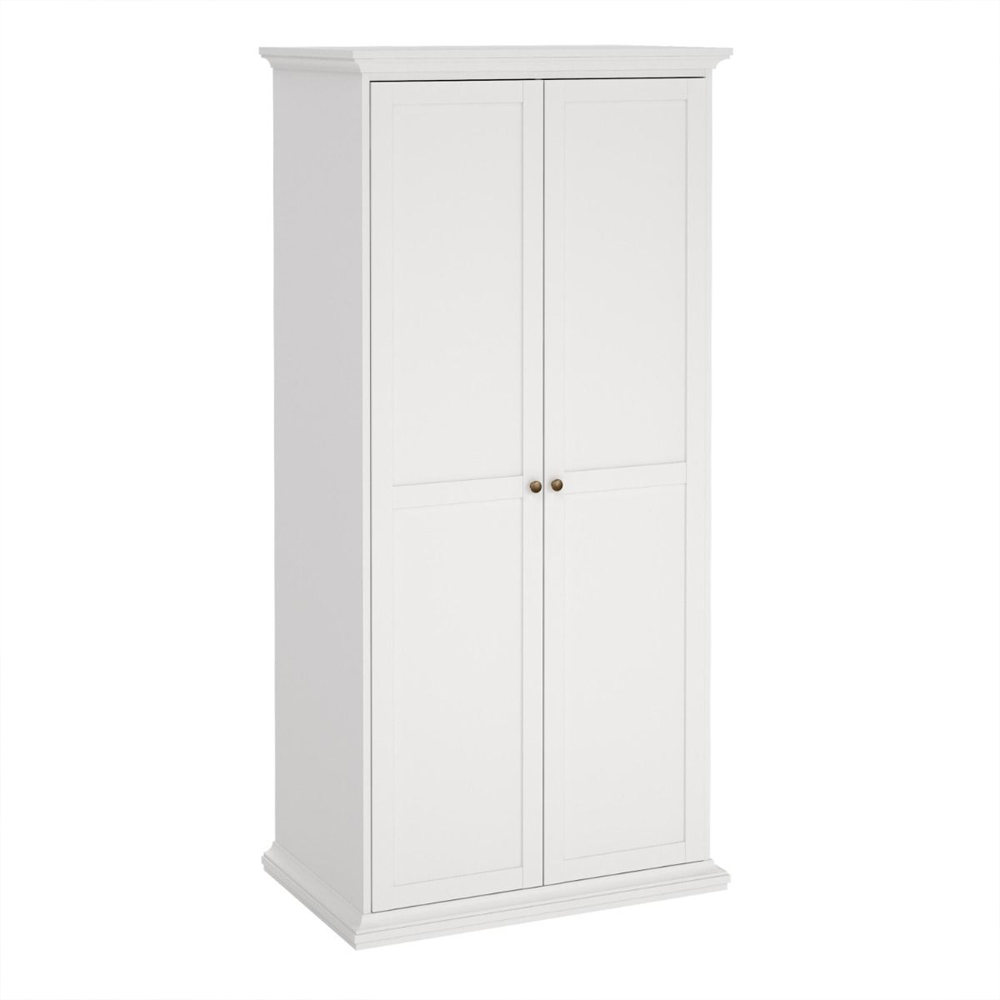 Paroya Wooden Wardrobe With 2 Doors In White