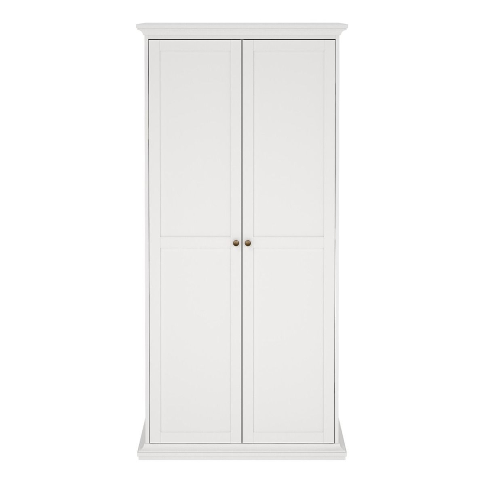 Paroya Wooden Wardrobe With 2 Doors In White