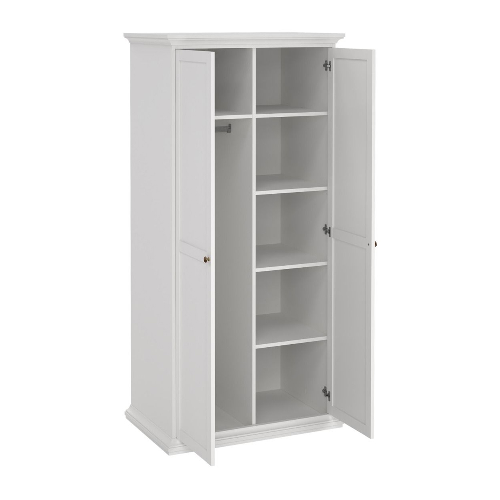 Paroya Wooden Wardrobe With 2 Doors In White