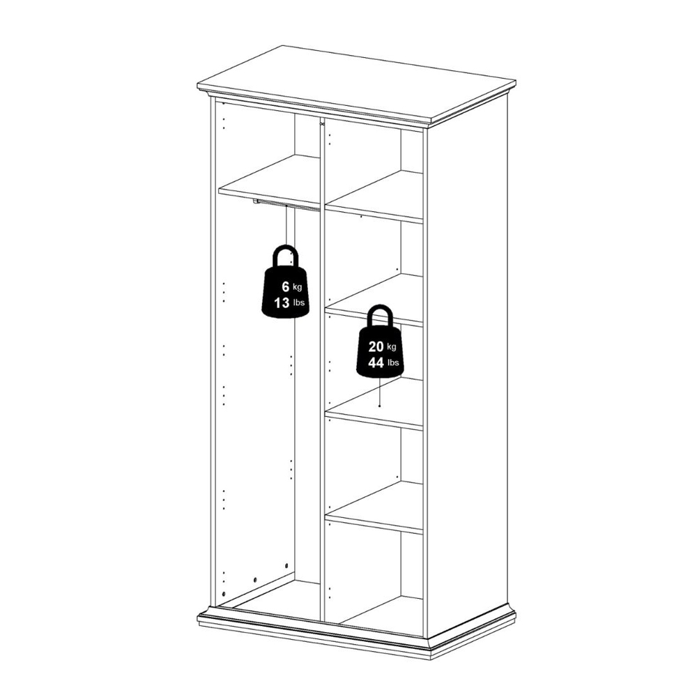 Paroya Wooden Wardrobe With 2 Doors In White