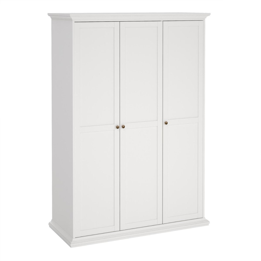 Paroya Wooden Wardrobe With 3 Doors In White