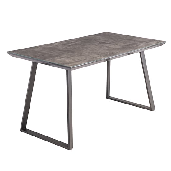 Paroz Grey Glass Top Dining Table With 4 Huskon Grey Chairs_2