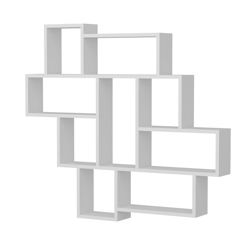 Paroza Wooden Wall Hung Shelving Unit in White