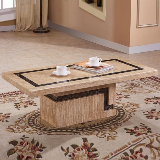 Product photograph of Parra Marble Coffee Table Rectangular In Lacquer from Furniture in Fashion