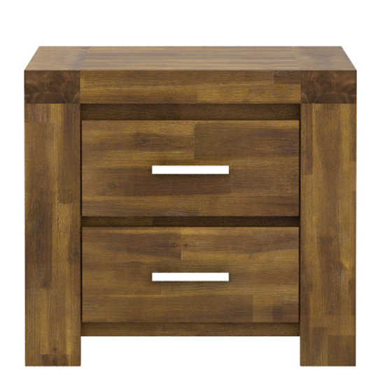 Product photograph of Parra Solid Acacia Bedside Cabinet In Brush Effect from Furniture in Fashion