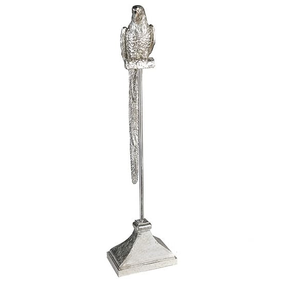 Read more about Parrot poly small sculpture in antique silver