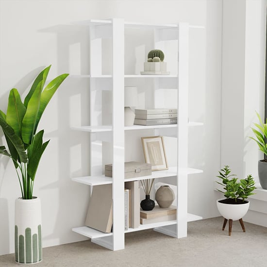 Photo of Parry high gloss bookcase and room divider in white