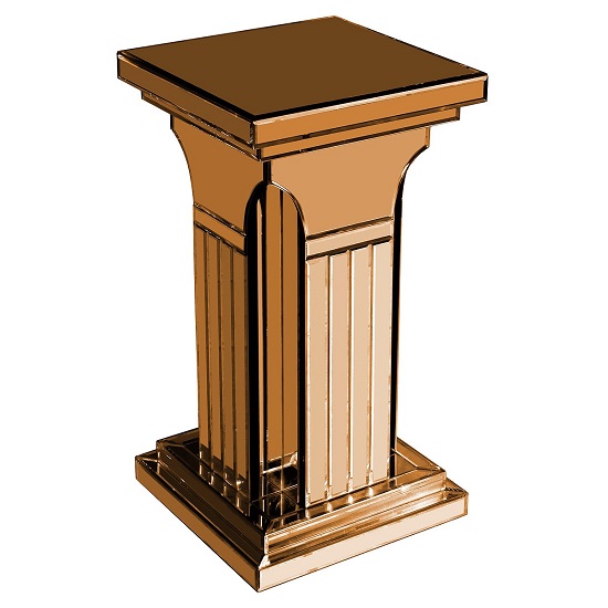 Parsons Modern Mirrored Small Pedestal In Bronze 30331