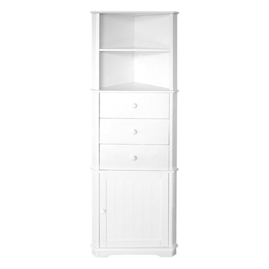 Photo of Partland corner wooden storage unit in white