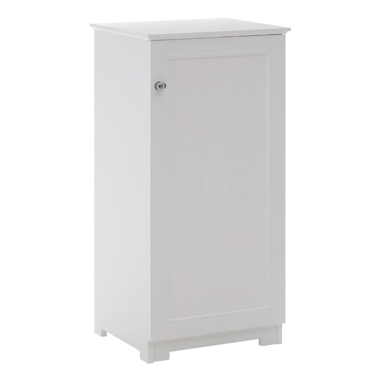 Partland Wooden Bathroom Cabinet With 1 Door In White_1