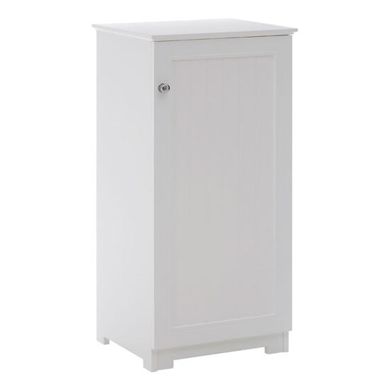 Product photograph of Partland Wooden Bathroom Cabinet With 1 Door In White from Furniture in Fashion