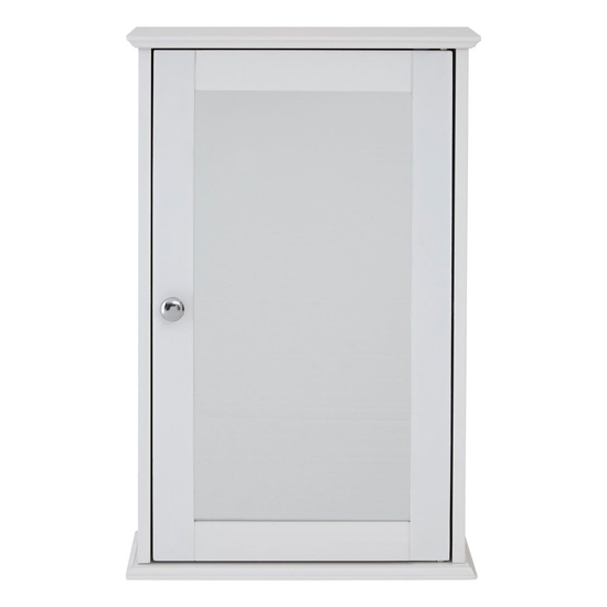 Partland Wooden Bathroom Mirrored Cabinet In White_2