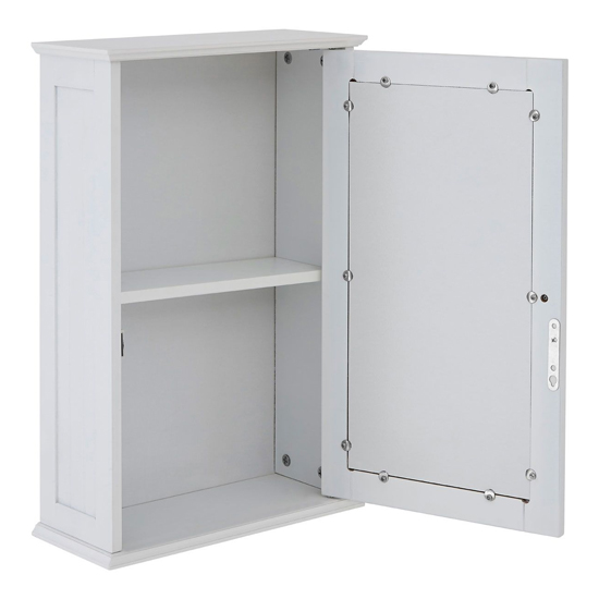 Partland Wooden Bathroom Mirrored Cabinet In White_5