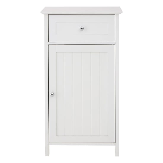 Partland Wooden Floor Standing Bathroom Storage Cabinet In White_2