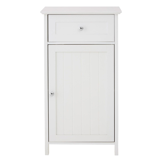 Partland Wooden Floor Standing Bathroom Storage Cabinet In White_2