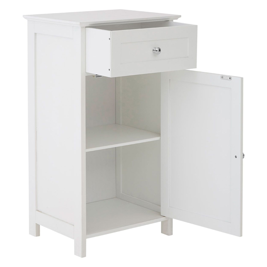Partland Wooden Floor Standing Bathroom Storage Cabinet In White_5