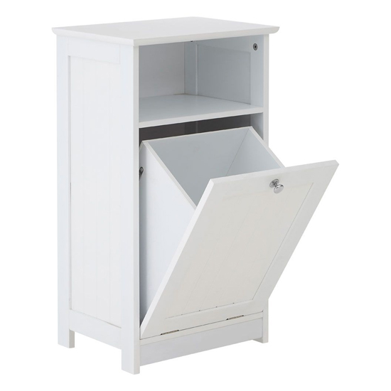 Partland Wooden Floor Standing Bathroom Cabinet In White_5