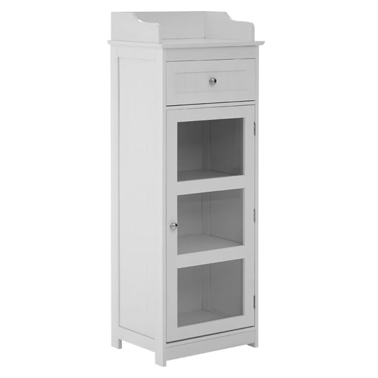 Photo of Partland wooden floor standing cabinet in white