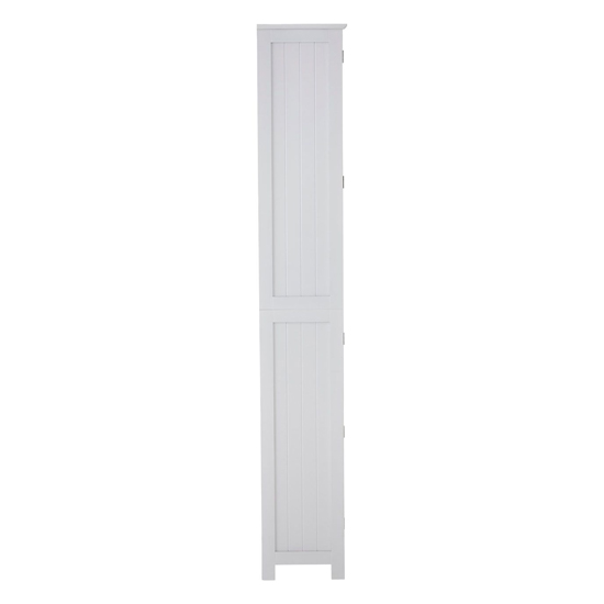 Partland Wooden Floor Standing Tall Bathroom Cabinet In White_3