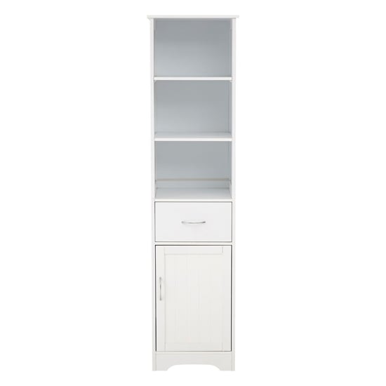 Partland Wooden Tall Bathroom Storage Cabinet In White_2