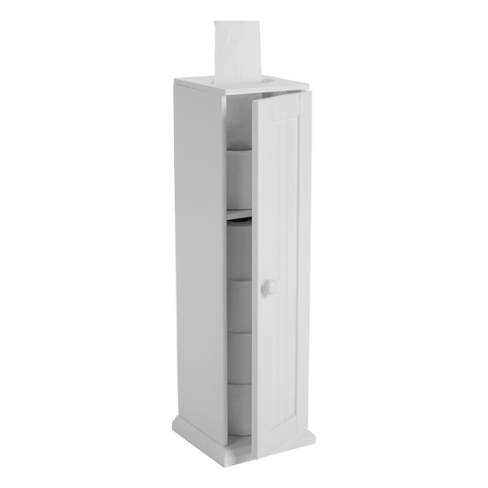 Partland Wooden Toilet Paper Cabinet In White_2
