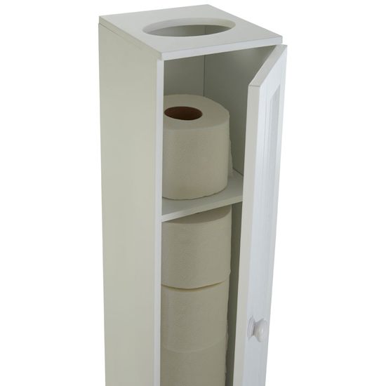 Partland Wooden Toilet Paper Cabinet In White_4