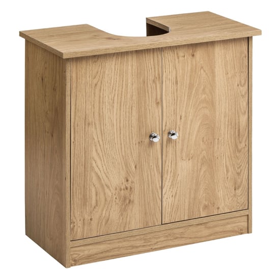 Product photograph of Partland Wooden Under Sink Cabinet In Natural Oak from Furniture in Fashion