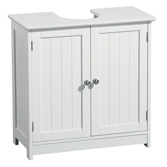 Product photograph of Partland Wooden Under Sink Cabinet In White from Furniture in Fashion