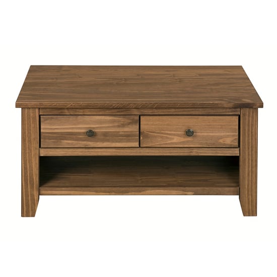 Read more about Pascal wooden coffee table in pine with 2 drawers