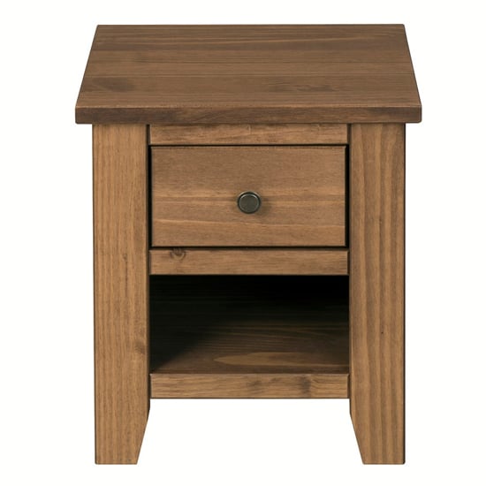 Read more about Pascal wooden lamp table in pine with 1 drawer