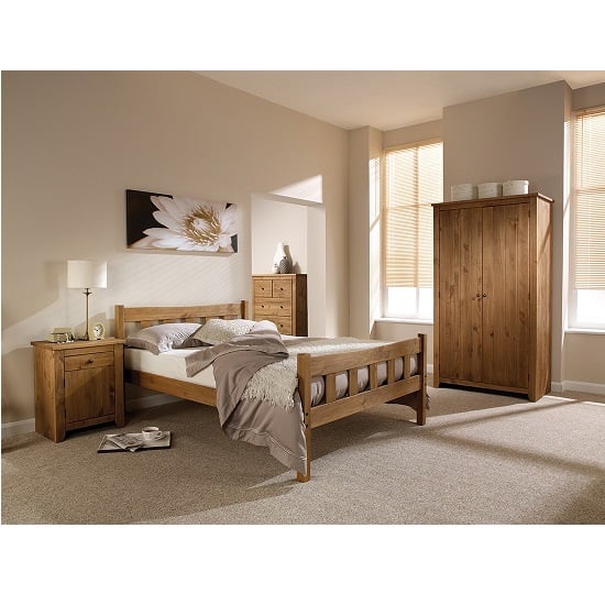 Read more about Pascal wooden king size bed in pine finish