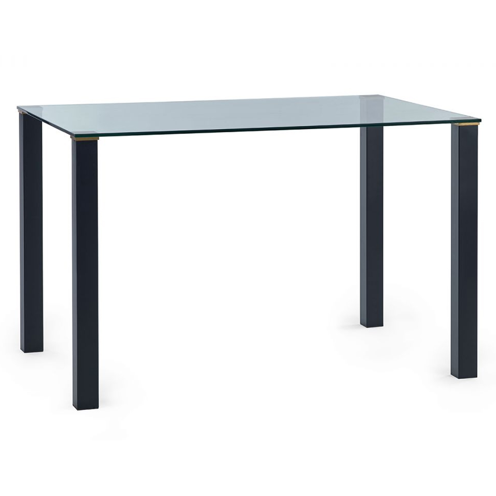 Read more about Pasco clear glass dining table rectangular with black metal legs
