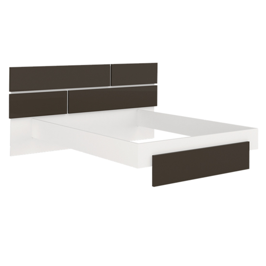 Pasco LED Wooden King Size Bed In Grey And White High Gloss_2