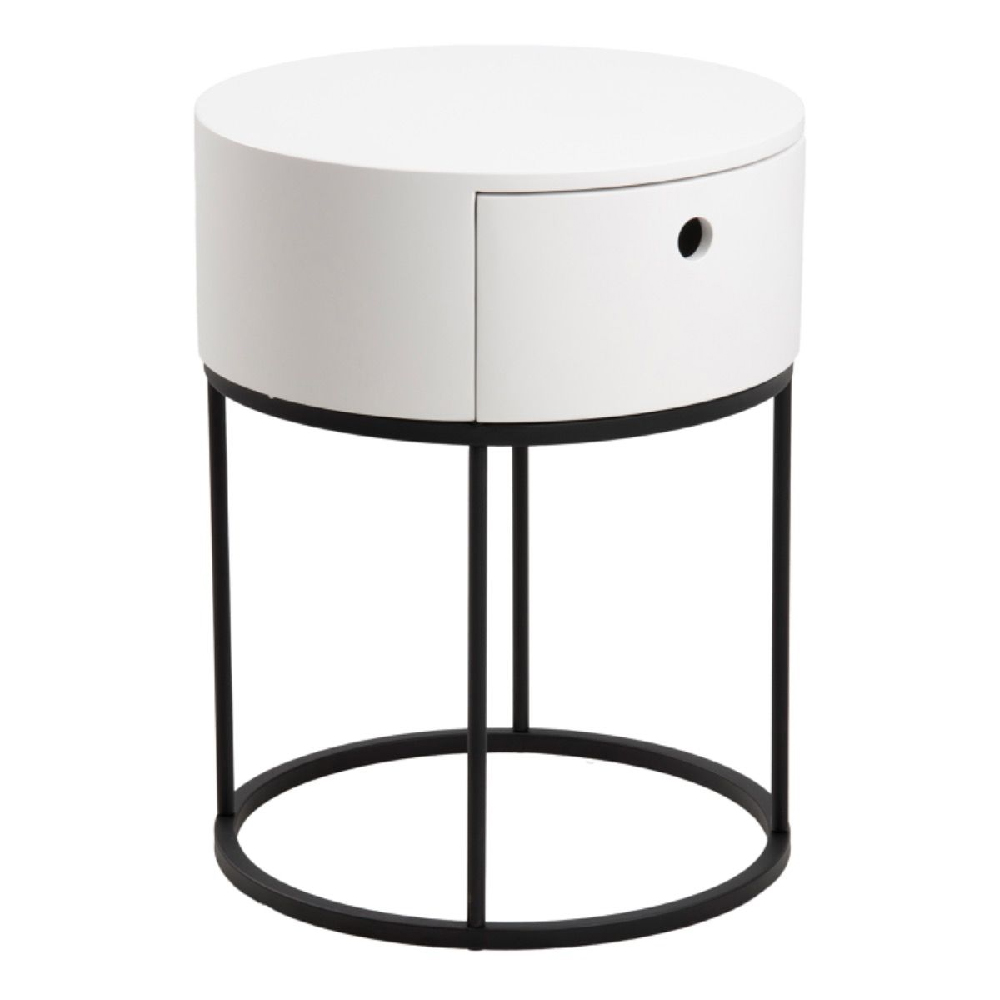 Pasco Wooden Bedside Cabinet With 1 Drawer In White