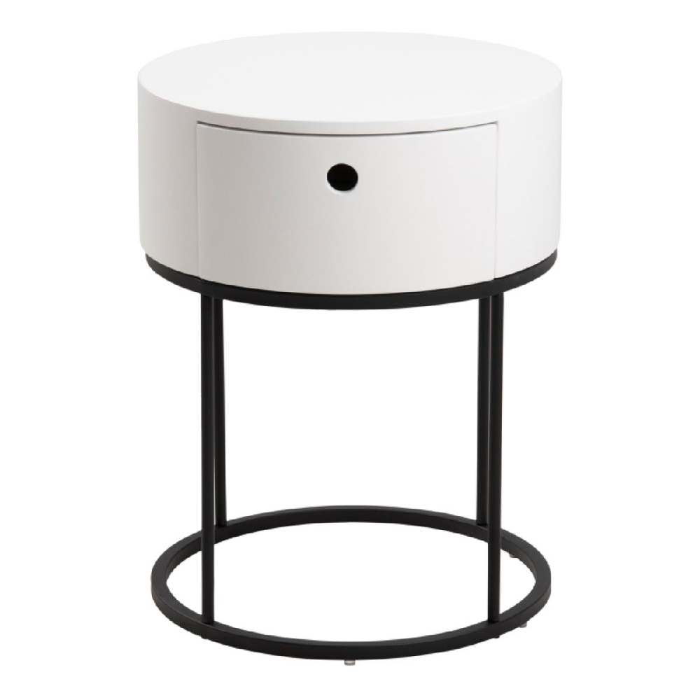 Pasco Wooden Bedside Cabinet With 1 Drawer In White