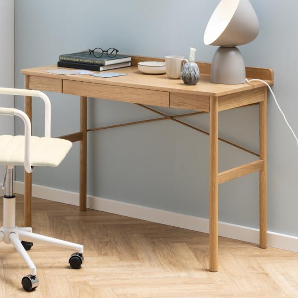 Pasco Wooden Laptop Desk With 1 Drawer In Oak