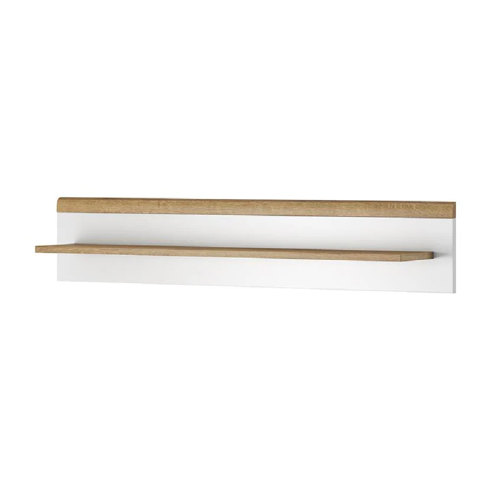 Pasco Wooden Wall Shelf In Matt White And Oak