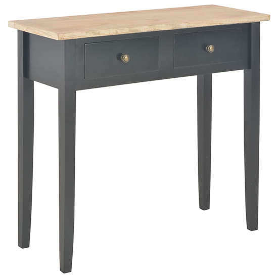 Read more about Pasgen wooden dressing console table with 2 drawers in black