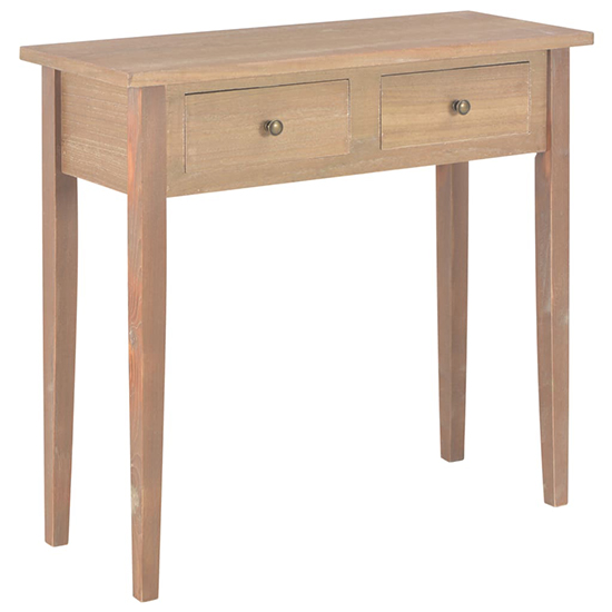 Pasgen Wooden Dressing Console Table With 2 Drawers In Brown