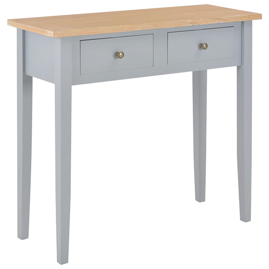 Pasgen Wooden Dressing Console Table With 2 Drawers In Grey