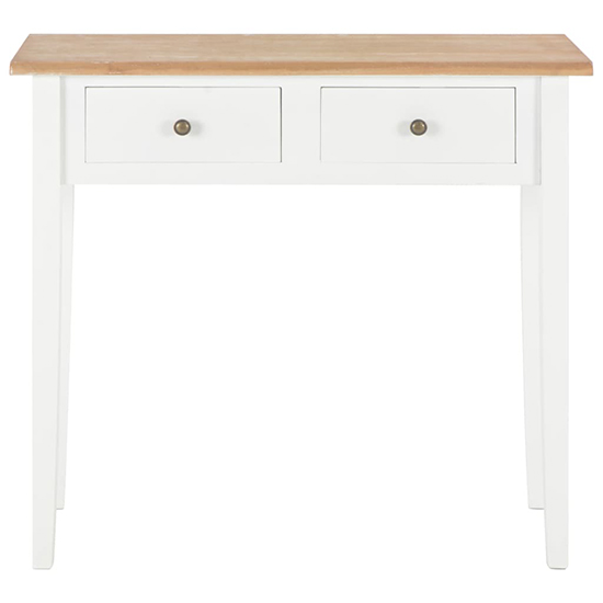 Pasgen Wooden Dressing Console Table With 2 Drawers In White_3