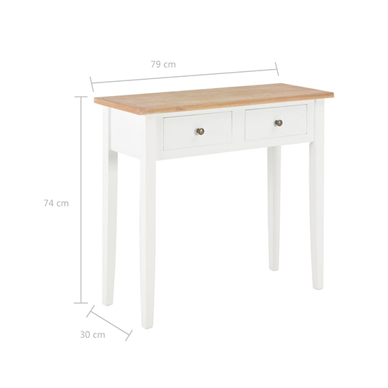 Pasgen Wooden Dressing Console Table With 2 Drawers In White_5