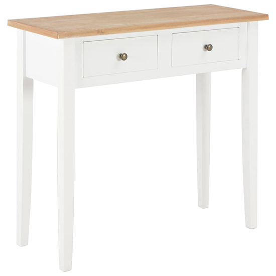 Pasgen Wooden Dressing Console Table With 2 Drawers In White_1