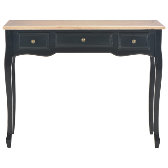 Pasgen Wooden Dressing Console Table With 3 Drawers In Black_3