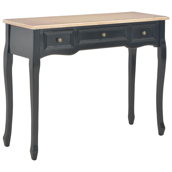 Pasgen Wooden Dressing Console Table With 3 Drawers In Black_1