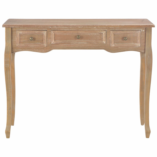 Pasgen Wooden Dressing Console Table With 3 Drawers In Brown